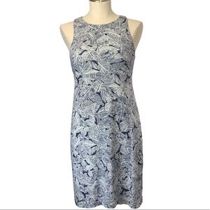 Athleta Botanical Print Midi Dress - Blue/White, Size XS, Modal/Spandex